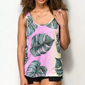 ADIDAS x FARM Rio Tropical 3 Stripe Tank Top Oversized Relaxed Fit Ombré Small